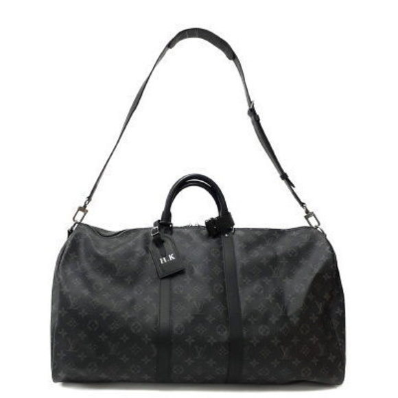 Louis Vuitton Monogram Eclipse Black Keepall Bandouliere Bag - Picture 1 of 8